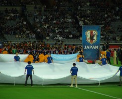 サッカー日本代表！試合開始直前！