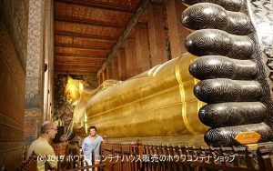 寝釈迦仏を足元からパシャ