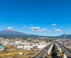 絶景の富士山と高速道路