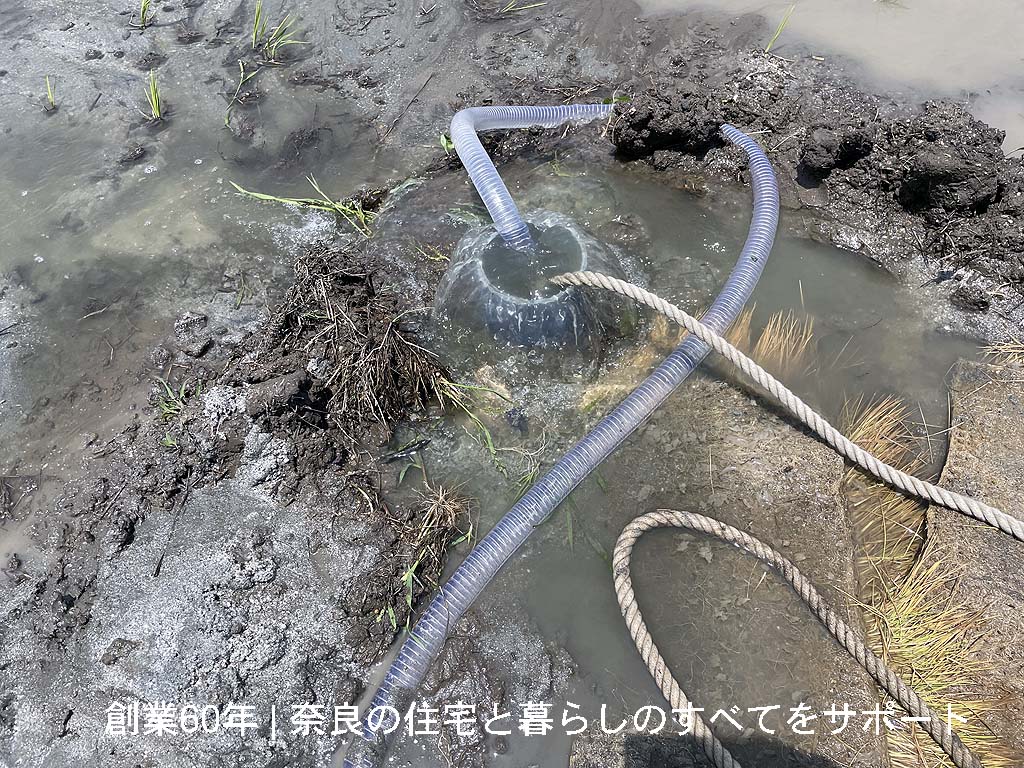 水稲 水不足解消の切札 | 大和郡山市で防災井戸兼農業井戸を施工