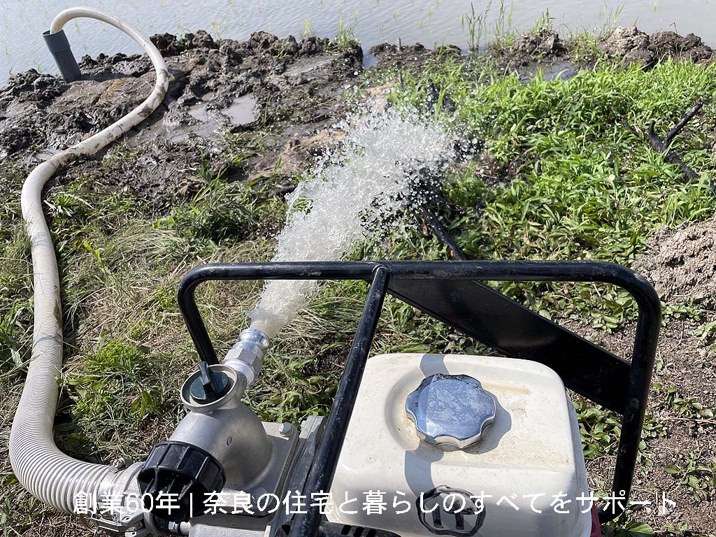 水稲 水不足解消の切札 | 大和郡山市で防災井戸兼農業井戸を施工