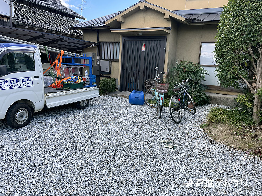 ご自宅の裏庭に家庭菜園兼用の防災井戸 | 奈良県御所市