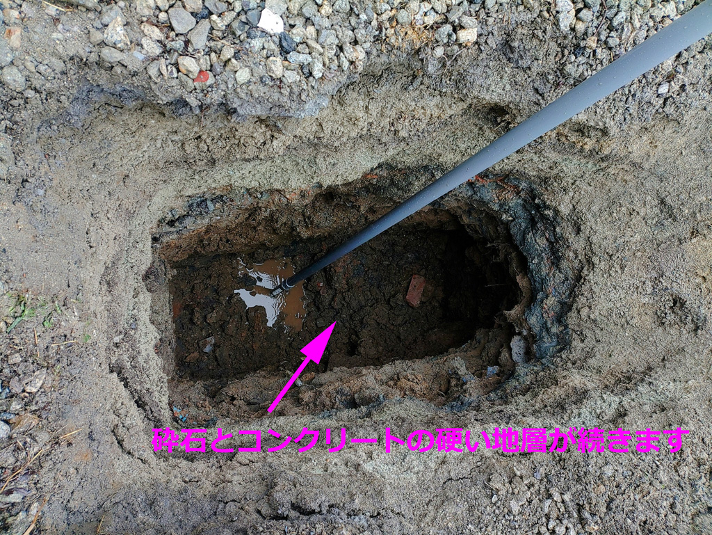 奈良県中部 建設会社の資材置き場に井戸を掘りました