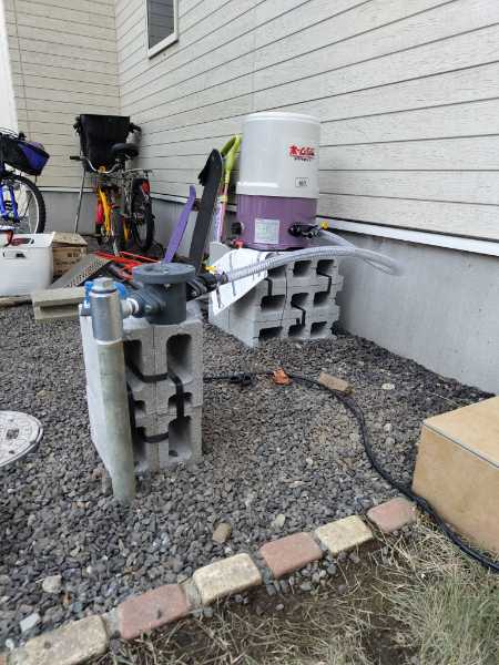 京都府Aさまの場合 「矢太郎Pro・電動ポンプアダプタ20・ポンプ一発配管砂取り器付き」