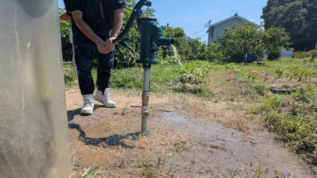 水温15℃の地下水で農作物に活力を与える