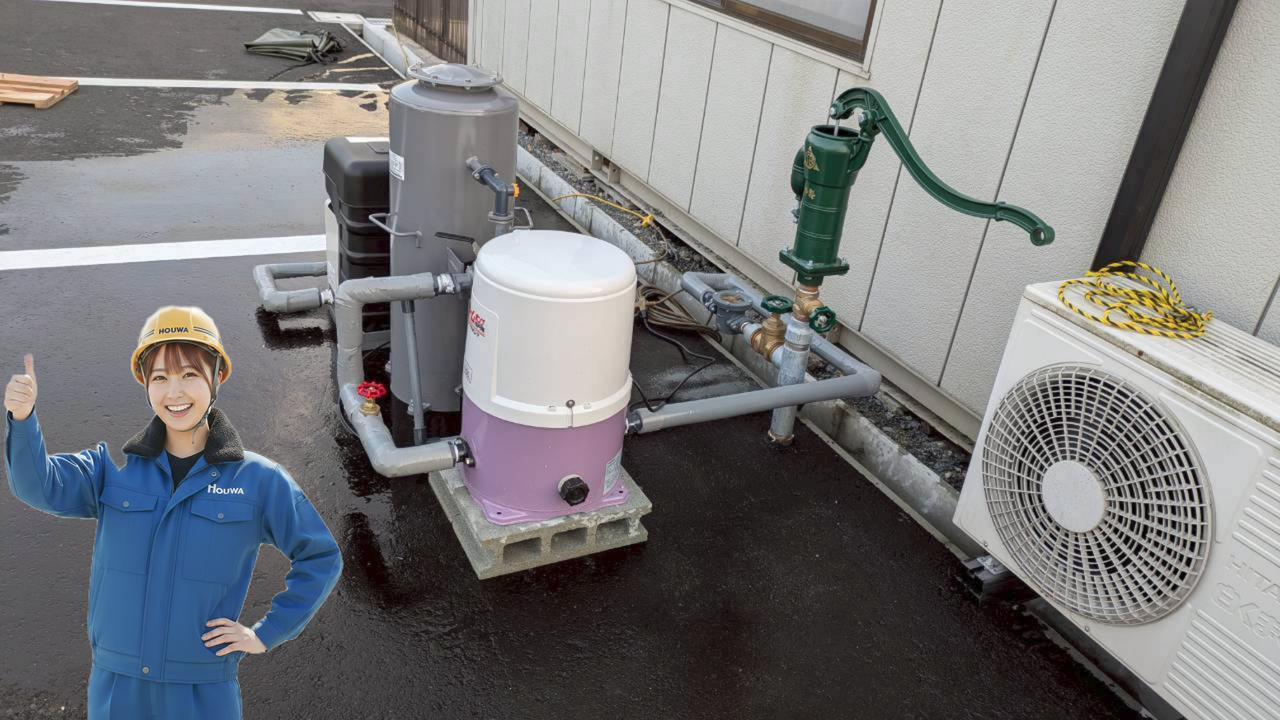 手押しポンプ 設置完了