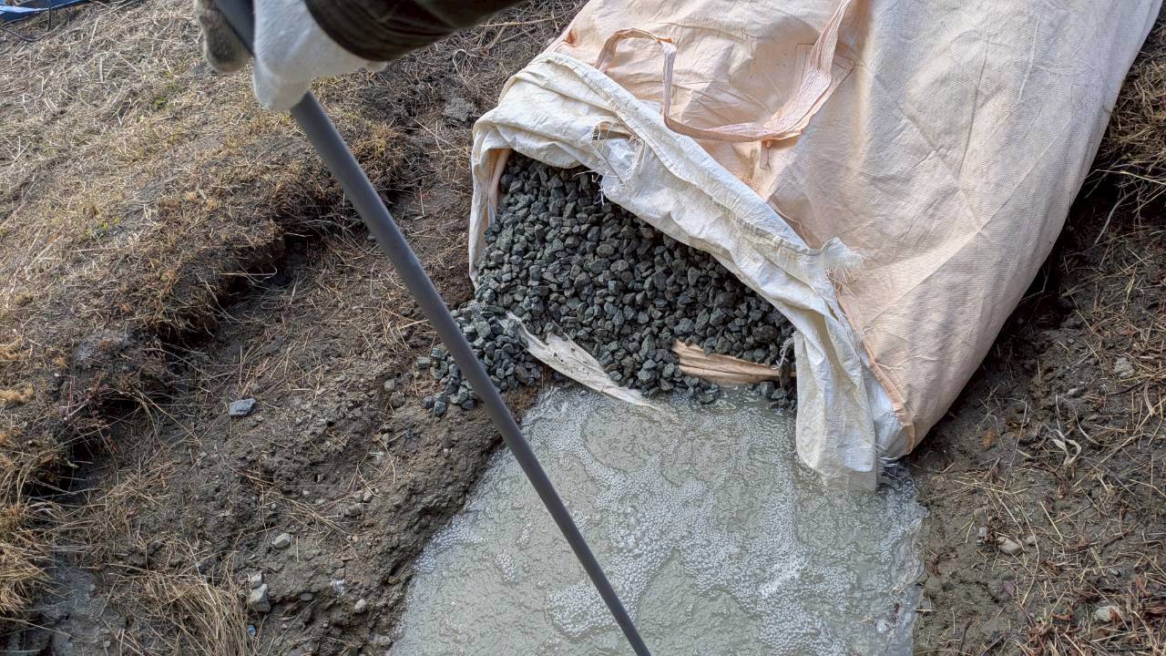 単粒砕石の運搬