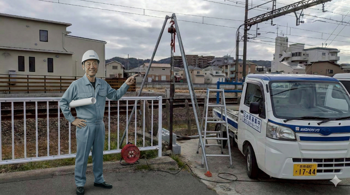 生駒市壱分町の施工現場