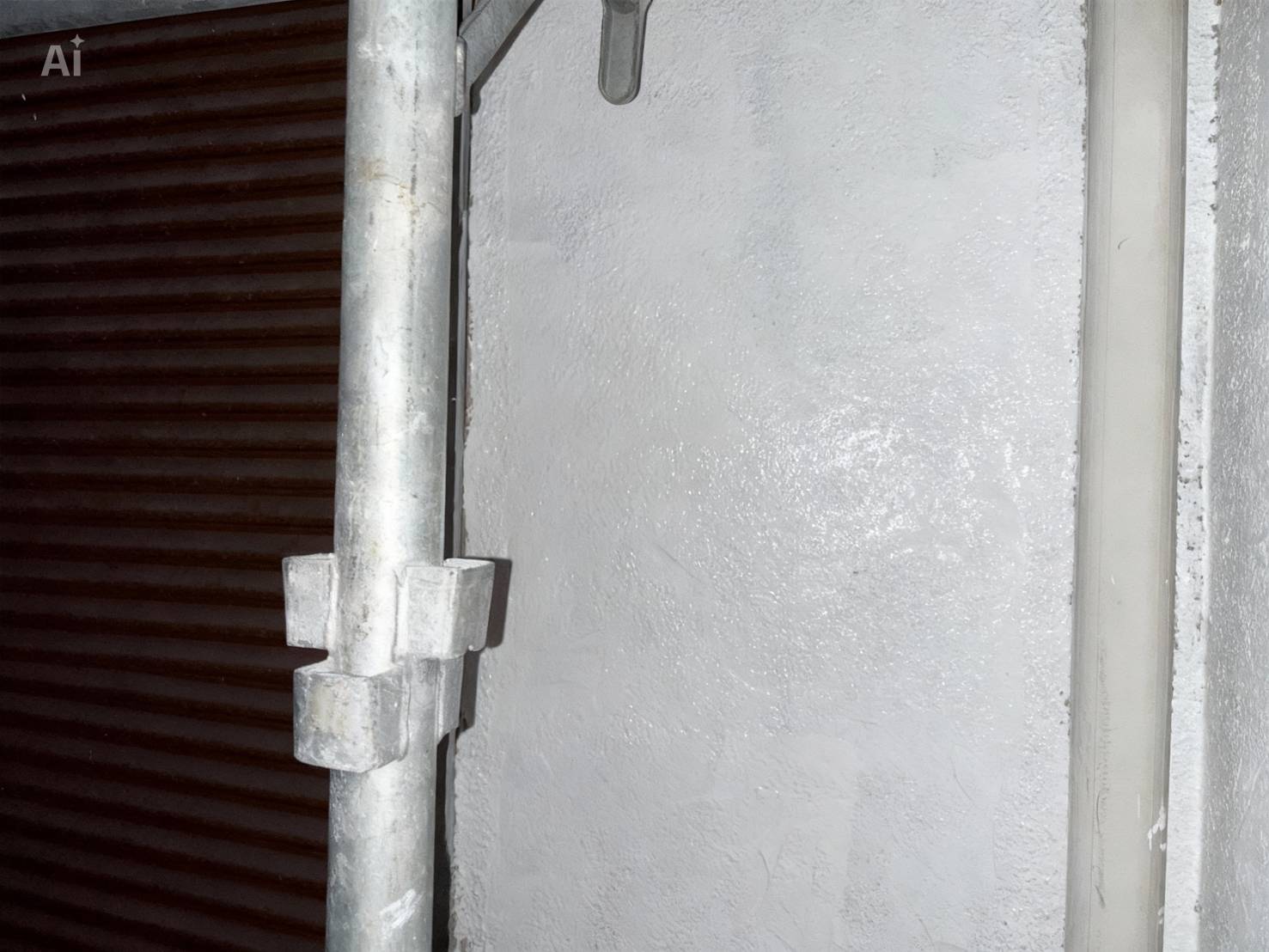 アスベスト飛散防止材の散布が完了し、安全が確保された現場の様子