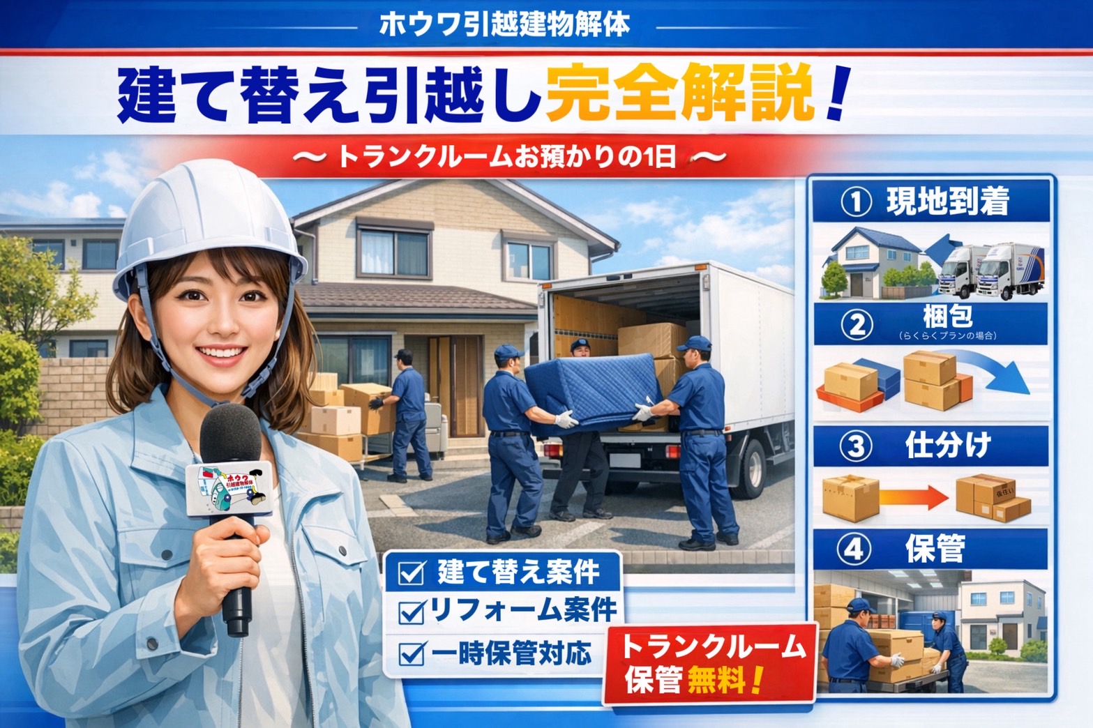 建替え引越しをお任せください