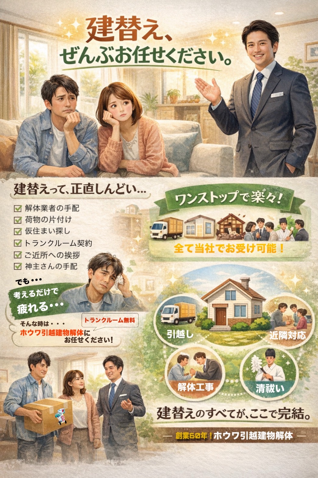 建替え時の段取りにお悩みの方へ