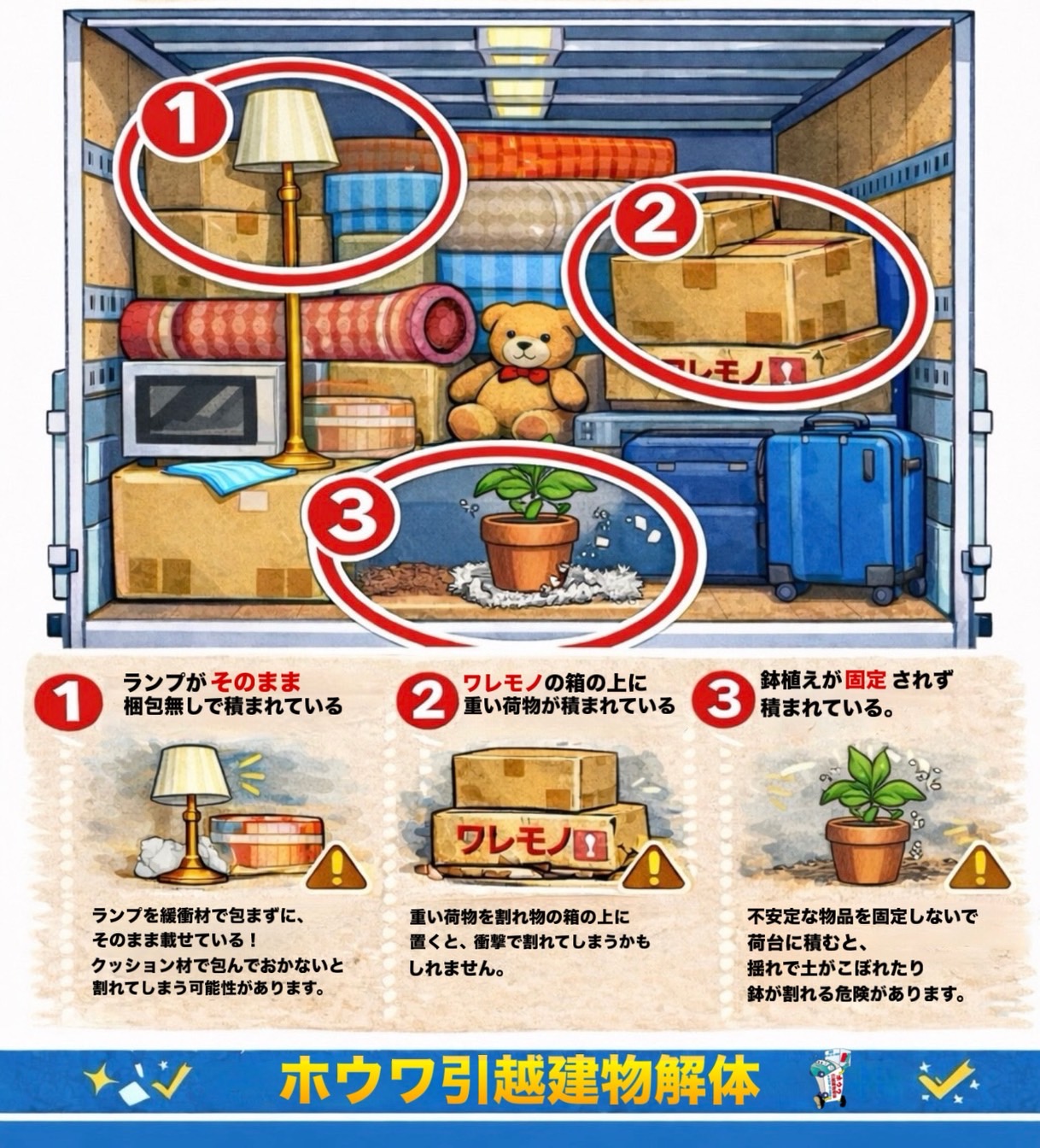 引越しトラック間違い探し 解答画像