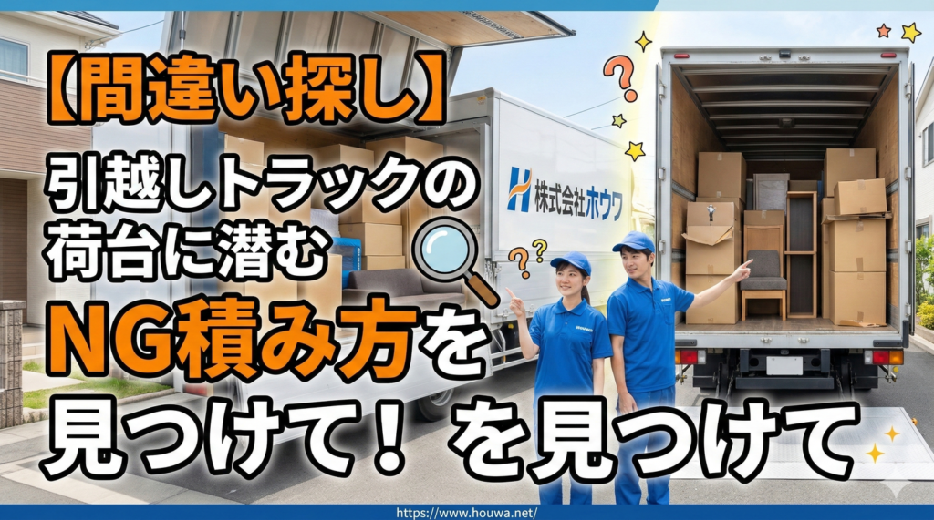 【間違い探し】引越しトラックの荷台に潜むNGな積み方を探す企画のアイキャッチ画像｜株式会社ホウワ