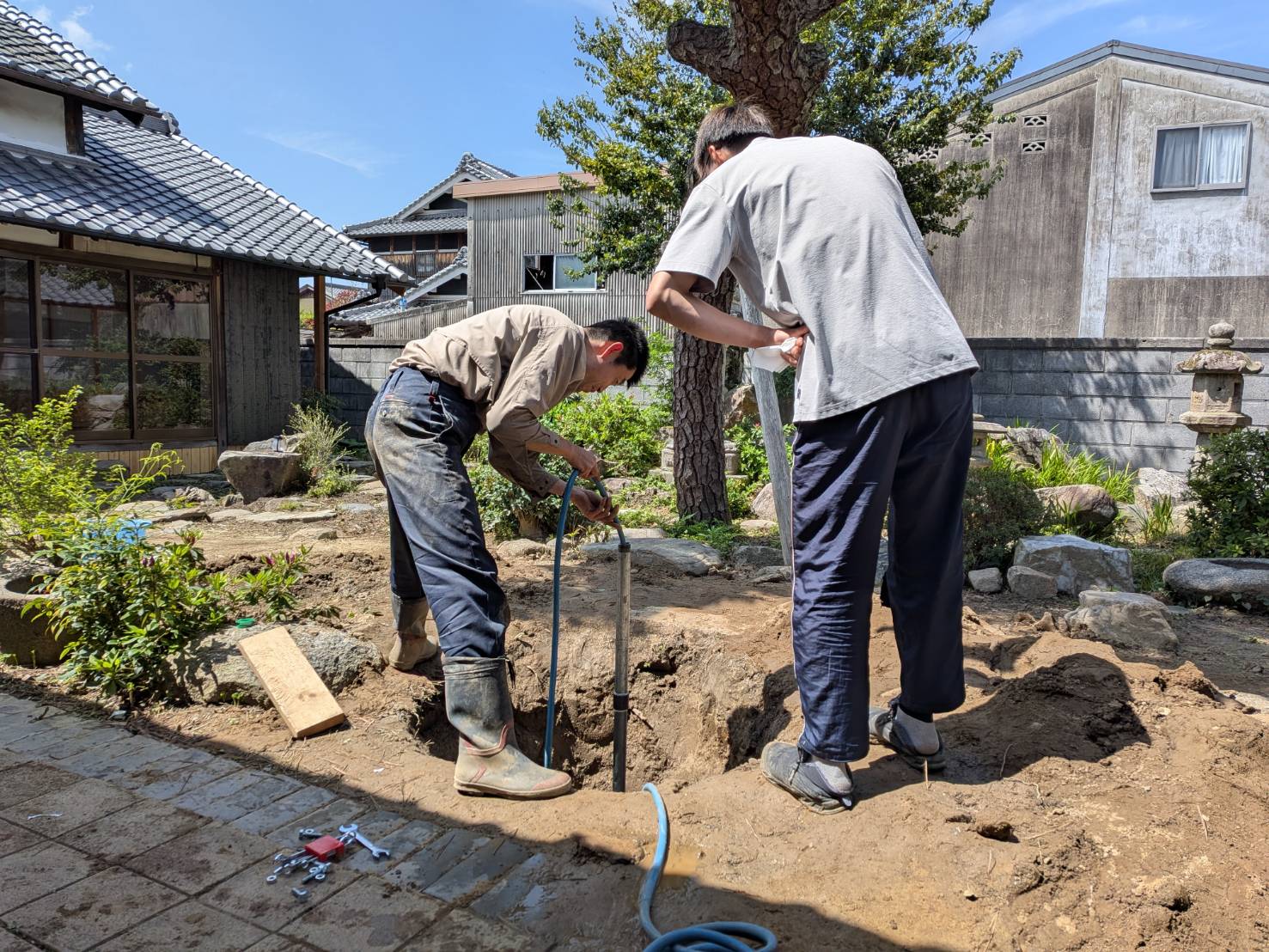 井戸掘りは洗いが命